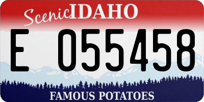 ID license plate E055458