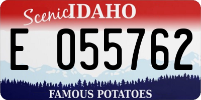 ID license plate E055762