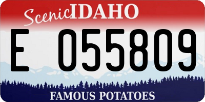 ID license plate E055809