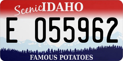 ID license plate E055962