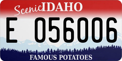 ID license plate E056006