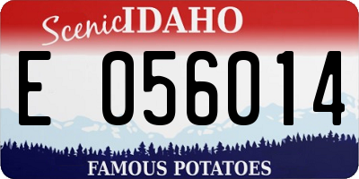ID license plate E056014