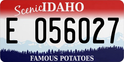 ID license plate E056027