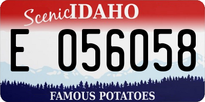 ID license plate E056058