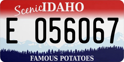 ID license plate E056067