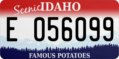 ID license plate E056099