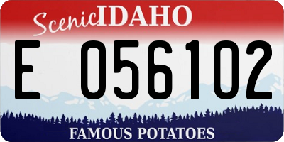 ID license plate E056102