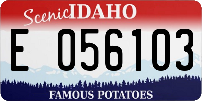 ID license plate E056103