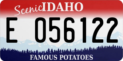 ID license plate E056122