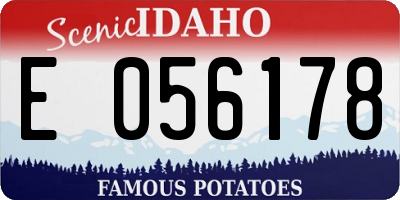 ID license plate E056178