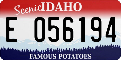 ID license plate E056194