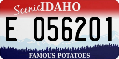 ID license plate E056201