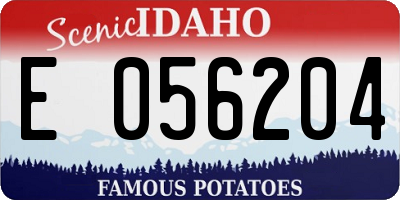 ID license plate E056204