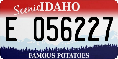 ID license plate E056227
