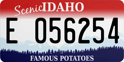 ID license plate E056254
