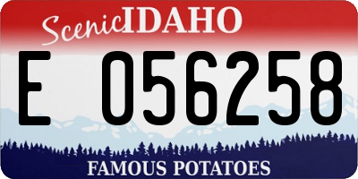 ID license plate E056258