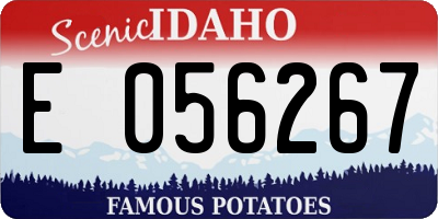 ID license plate E056267