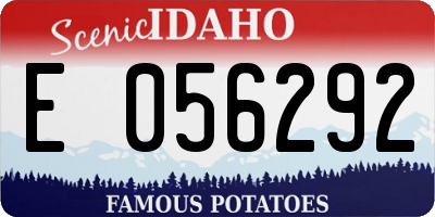 ID license plate E056292