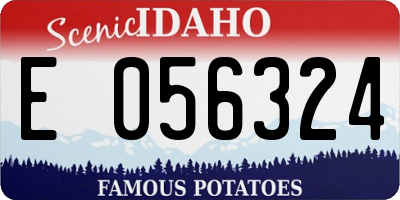 ID license plate E056324
