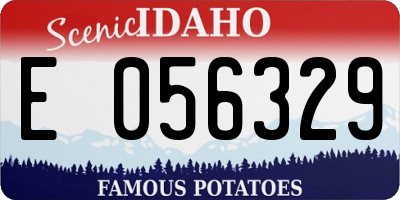 ID license plate E056329