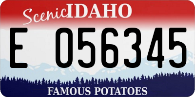 ID license plate E056345