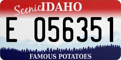 ID license plate E056351