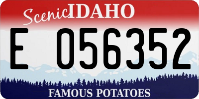 ID license plate E056352