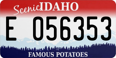 ID license plate E056353