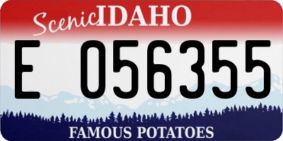 ID license plate E056355