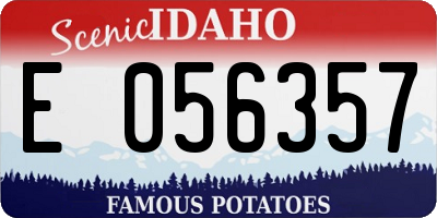 ID license plate E056357