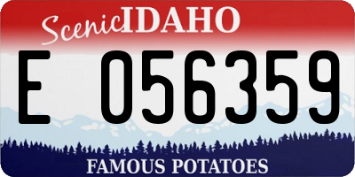 ID license plate E056359
