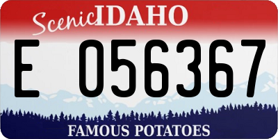 ID license plate E056367