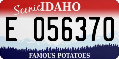 ID license plate E056370