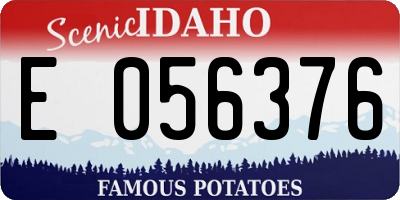 ID license plate E056376