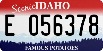 ID license plate E056378