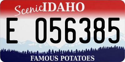 ID license plate E056385