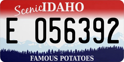 ID license plate E056392