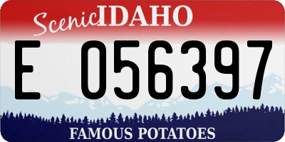 ID license plate E056397