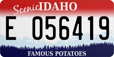 ID license plate E056419