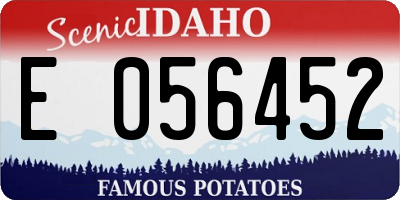 ID license plate E056452