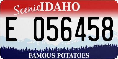 ID license plate E056458