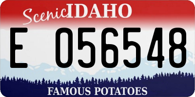 ID license plate E056548