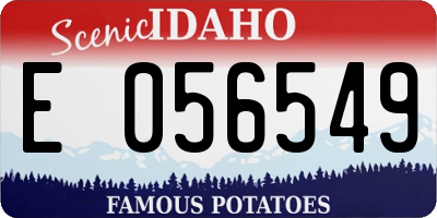 ID license plate E056549