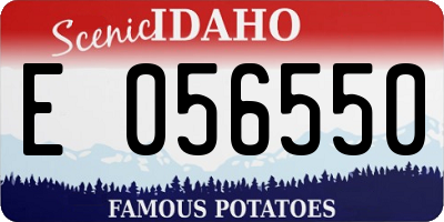 ID license plate E056550