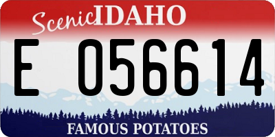ID license plate E056614