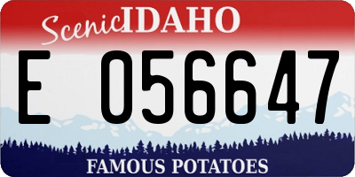 ID license plate E056647