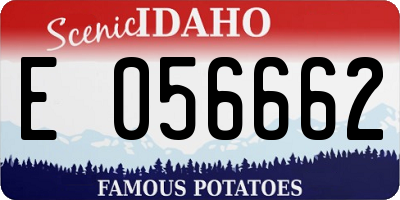 ID license plate E056662