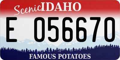 ID license plate E056670