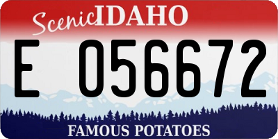 ID license plate E056672