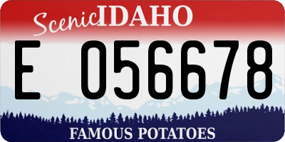 ID license plate E056678